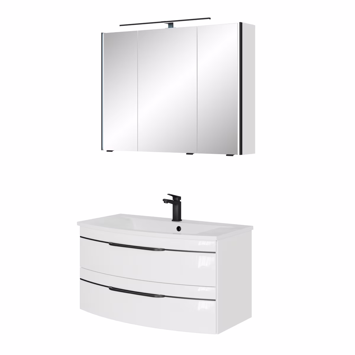 Pelipal 7045 Badmöbel Kombination 90 cm mit Spiegelschrank - Ansicht 2
