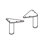 980.000581 Fuß-Set rund / Chrom Glanz / 2 Stück / Höhe 10 cm