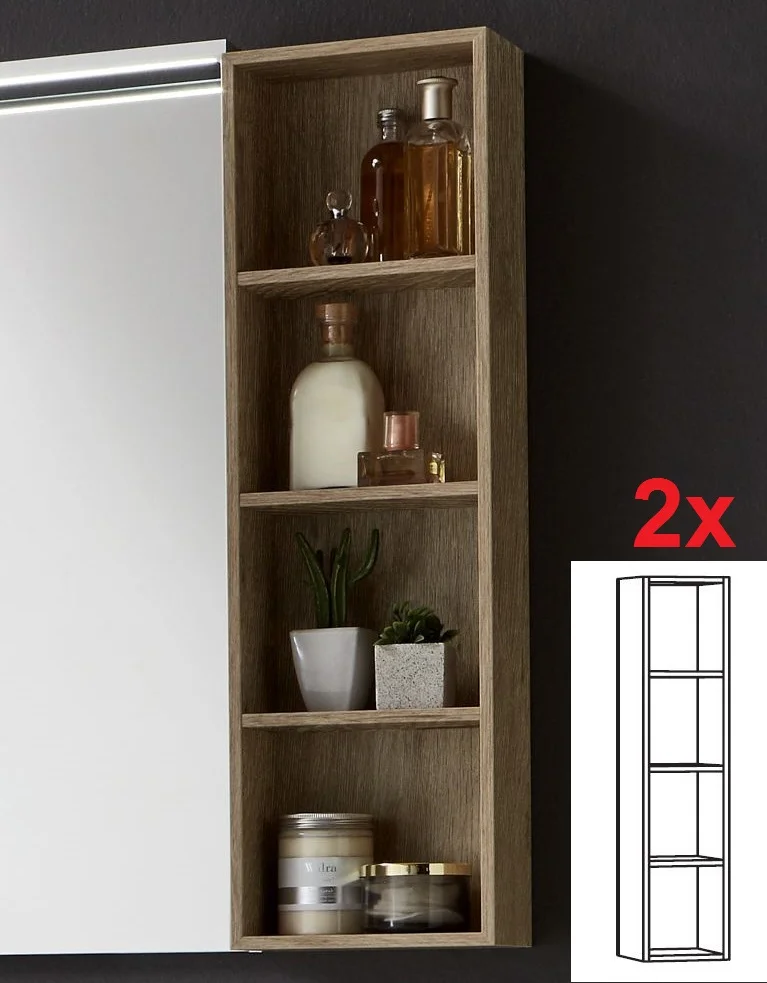 2x Regale für seitliche Montage oder freihängend, inkl. Aufhänger | Breite: 20 cm / Höhe: 68,2 cm / Tiefe: 11,6 cm - REA20 (2 Stück)