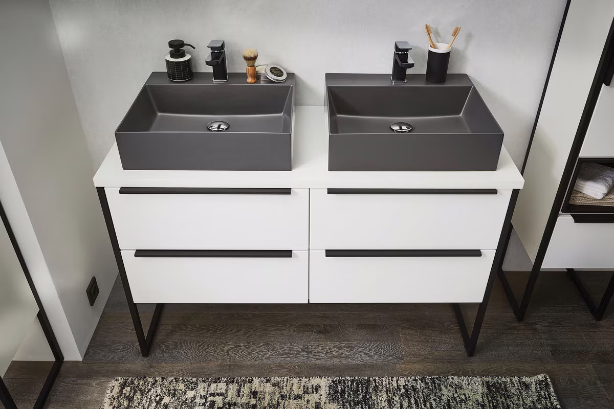 Puris Aspekt Badmöbel Set / Doppelwaschplatz - 120 cm