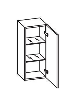 378.013030 Wandschrank / 1 Drehtüre / 2 Glaseinlegeböden / inklusive Türdämpfer / Breite 30 cm / Höhe 70 cm / Tiefe 29,9 cm