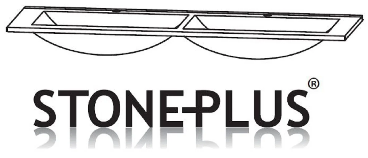 Puris Cool Line STONEPLUS Doppelwaschtisch 122 cm breit
