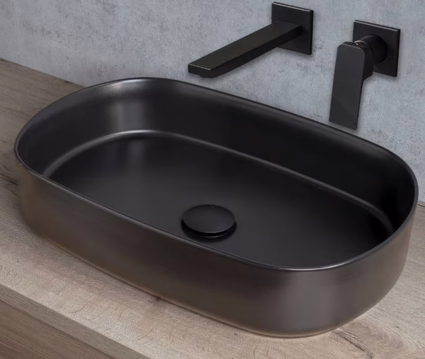 Aufsatzwaschtisch Nizza oval schwarz