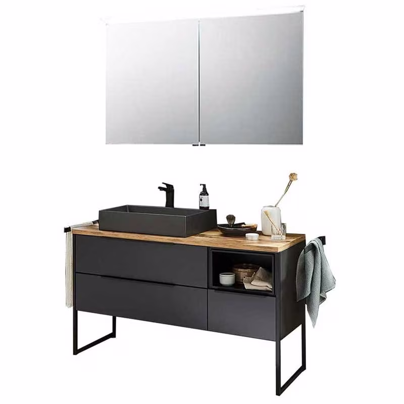 Puris Aspekt Badmöbelset mit Regal 120 cm