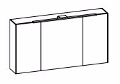 SEED02013 - Spiegeslchrank inkl. LED-Aufsatzleuchte, LED Beleuchtung seitlich,  3-türig, doppelt verspiegelt, mit Schalter und Steckdose - 70,9x132x17,6 cm