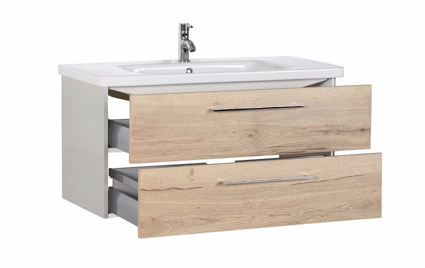 Marlin Bad 3400 - Waschtischset 100 cm breit - 2 Auszüge - Ansicht 7