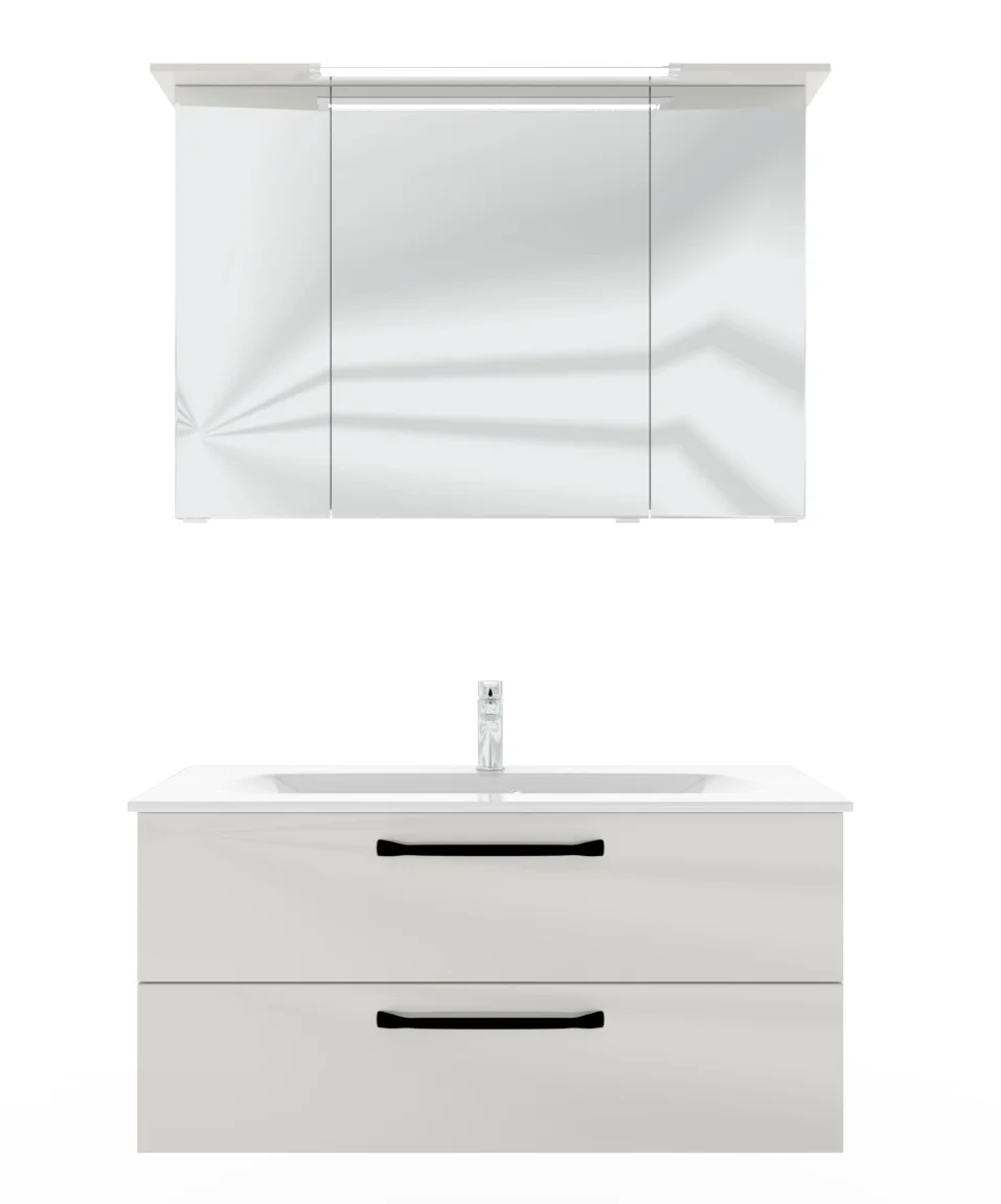 Pelipal TrenTino Badmöbel Set 107 cm breit - Spiegelschrank wählbar - Ansicht 3