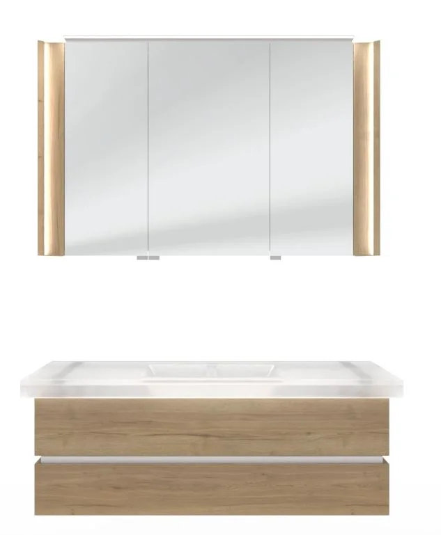 Thielemeyer Fresh Massivholz Badmöbelset Vorschlag 800080 - 122 cm