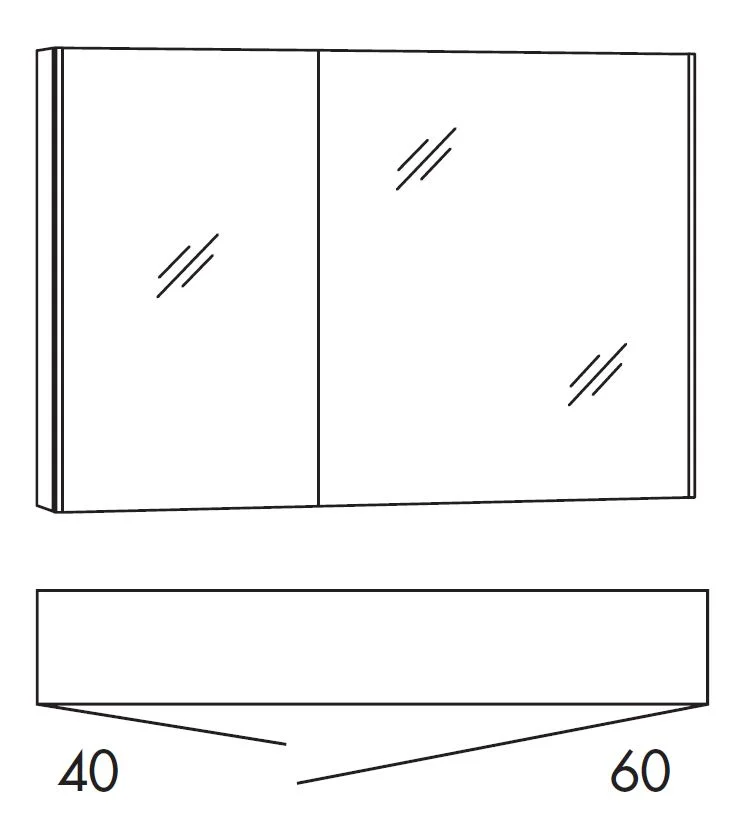 MARLIN 3250star - Spiegelschrank 100 cm SAD10L / SAD10R - Ansicht 2