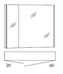 Spiegelschrank 80 cm SAD8R - ohne Aufsatzleuchte
