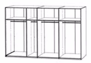 Korpus - Breite 350cm / Höhe 236cm / 7-türig