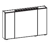 6110-SPS 04, Spiegelschrank inkl. LED Aufsatzleuchte, 3 Drehtüren einfach verspiegelt mit Facettenschliff, mit Schalter und Steckdose - 70,3x120x17 cm