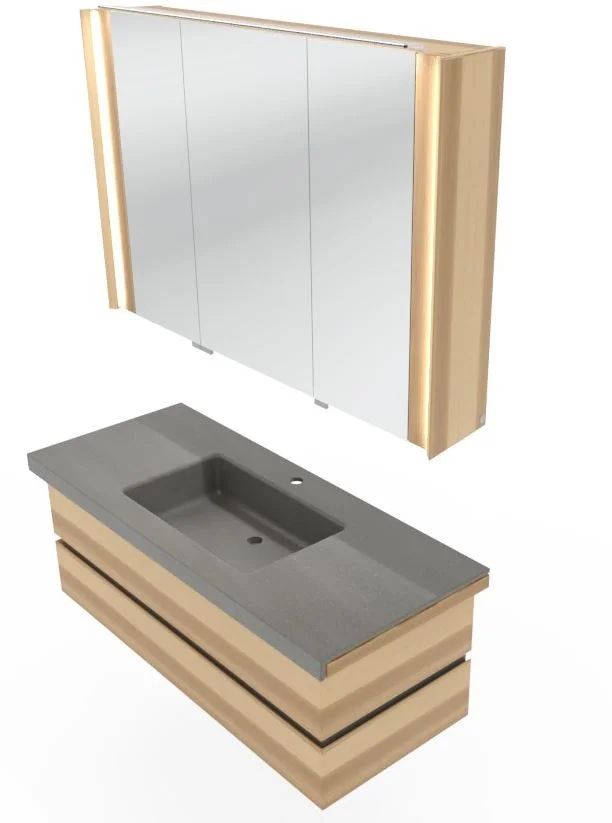 Thielemeyer Fresh Massivholz Badmöbelset Vorschlag 800081/ 800082 - 122 cm - Ansicht 9