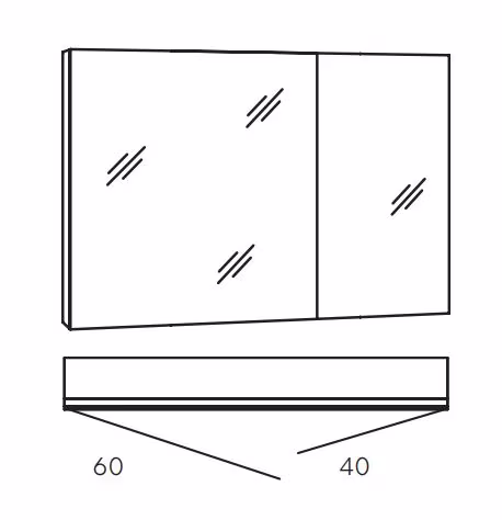 MARLIN 3980spiegel - Spiegelschrank 100 cm breit - SOXD10L - Ansicht 2