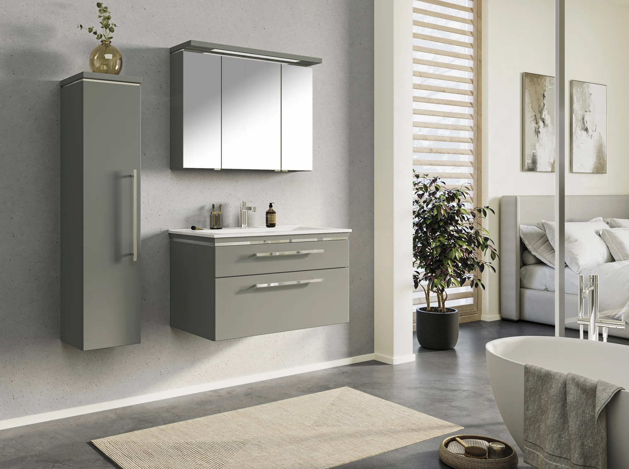 Puris Cool Line Badmöbelset 90 - mit Spiegelschrank Serie A - Ansicht 2