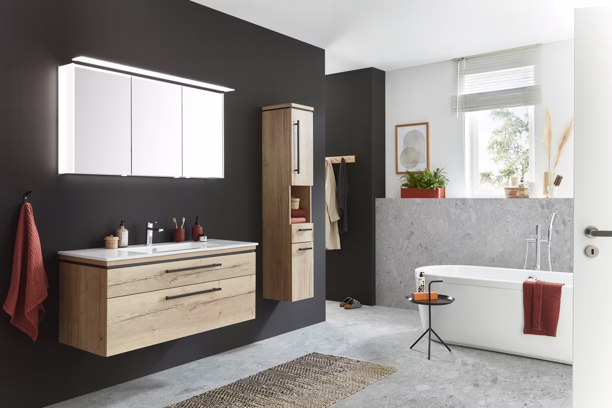 Puris Cool Line Badmöbelset 120 cm - mit Spiegelschrank Serie C - Ansicht 2