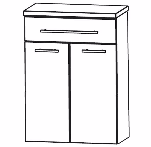 Puris Classic Line Highboard mit Wäschekippe 60 cm HBA556A7W - Ansicht 2