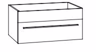 WKHBS7 Waschtischunterschrank, 1 feste Blende, 1 Schubkasten - Maße: 77x36,6x49,3 cm