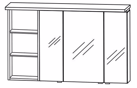 Puris Swing Spiegelschrank 120 cm SET41122L