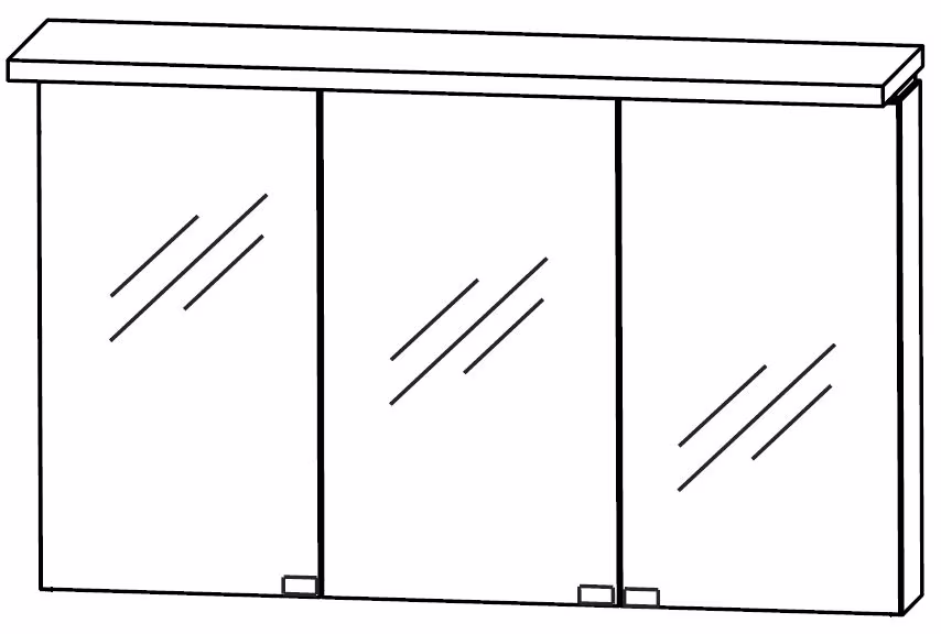 Puris Cool Line Spiegelschrank 120 cm - Serie A - Ansicht 3