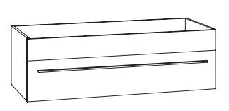 WKHBS9 Waschtischunterschrank, 1 feste Blende, 1 Schubkasten - Maße: 97x36,6x49,3 cm