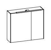 SEED02082 Spiegelschrank inkl. LED-Aufsatzleuchte, LED-Beleuchtung seitlich, 2 Drehtüren doppelt verspiegelt, mit Schalter und Steckdose - 70,9x82x17,6 cm
