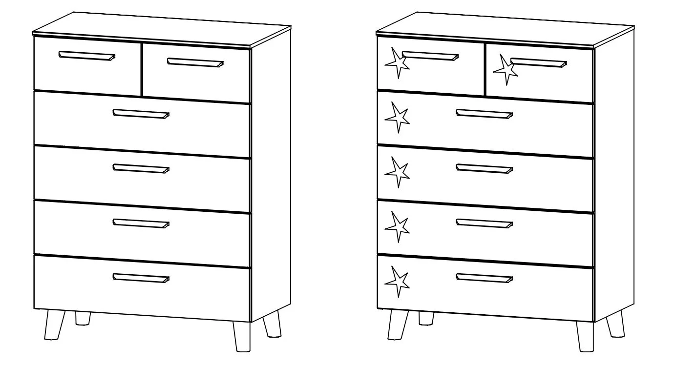 Rauch Select Mavi Extra / Kommoden-Varianten / Füße Wildeiche massiv - 109 cm hoch - Ansicht 6