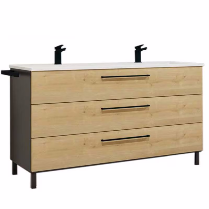 Puris Quada Waschplatz 120 cm SETQU2D1/2 - Doppelwaschtisch-Lösung