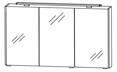 Puris d.light Bad-Spiegelschrank 122 cm breit SET432D01 - Ansicht 4