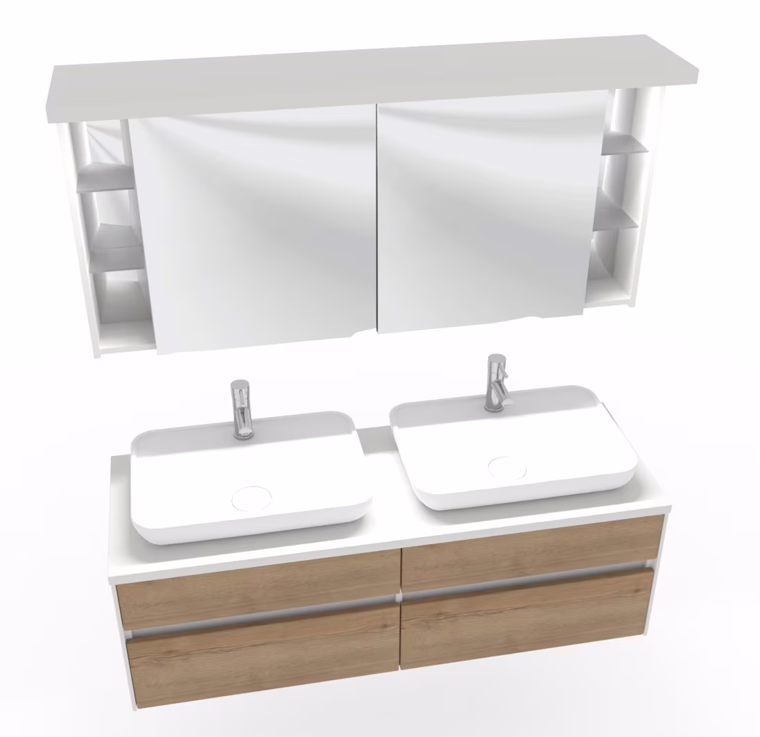 Puris Unique Badmöbel Set - Doppelwaschplatz / 142 cm - Ansicht 2