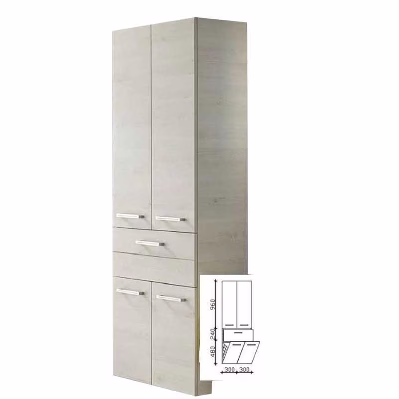 Pelipal 6025 Hochschrank mit Wäschekippe 60 cm 6025-HSW 60-04