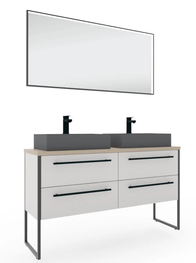 Puris Aspekt Badmöbel Set / Doppelwaschplatz - 120 cm