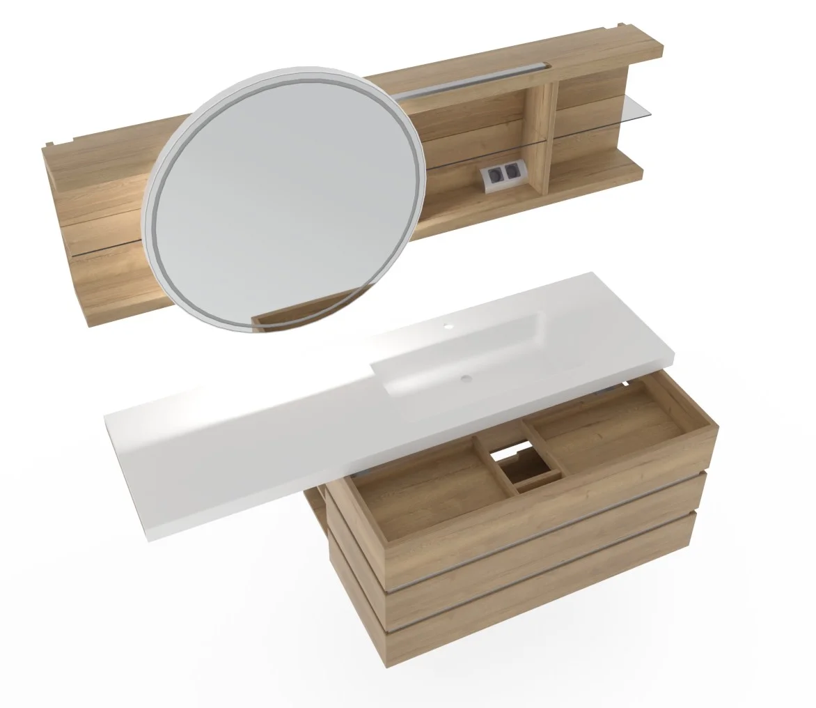 Thielemeyer Fresh Massivholz Badmöbelset 800001/801001 - 177 cm - Ansicht 3