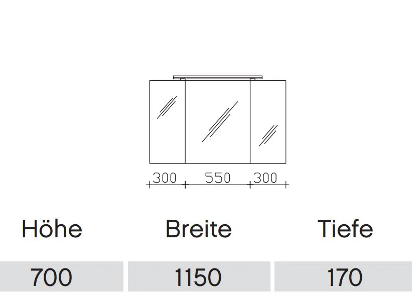 Pelipal 6025 Spiegelschrank 115 cm 6025-SPS 11 - Ansicht 4