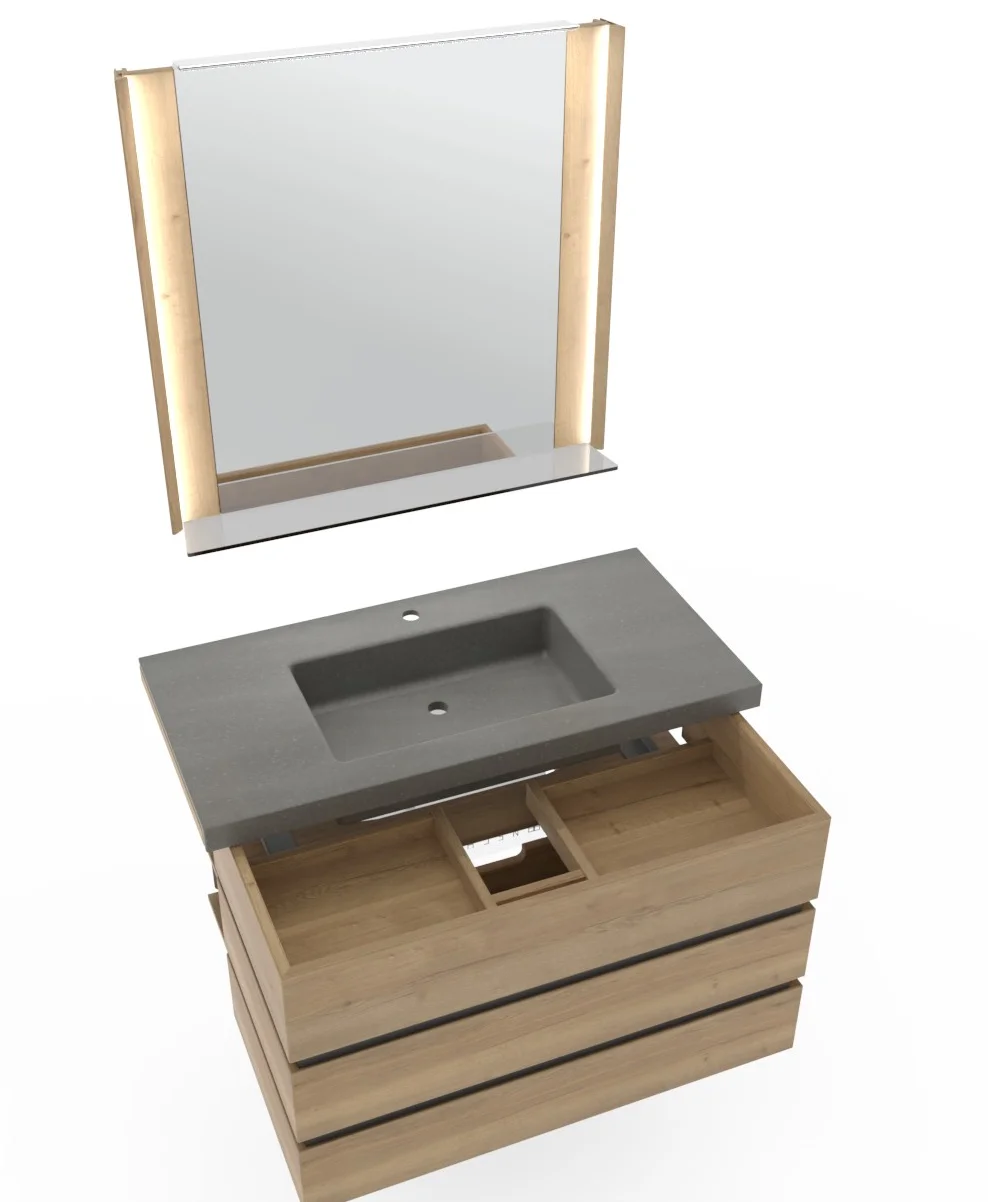 Thielemeyer Fresh Massivholz Badmöbelset 800578/801578 - Vorschlag 25 - 102 cm - Ansicht 6