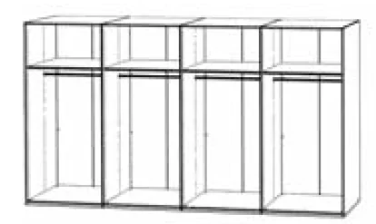 Korpus - Breite 400cm / Höhe 222cm / 8-türig