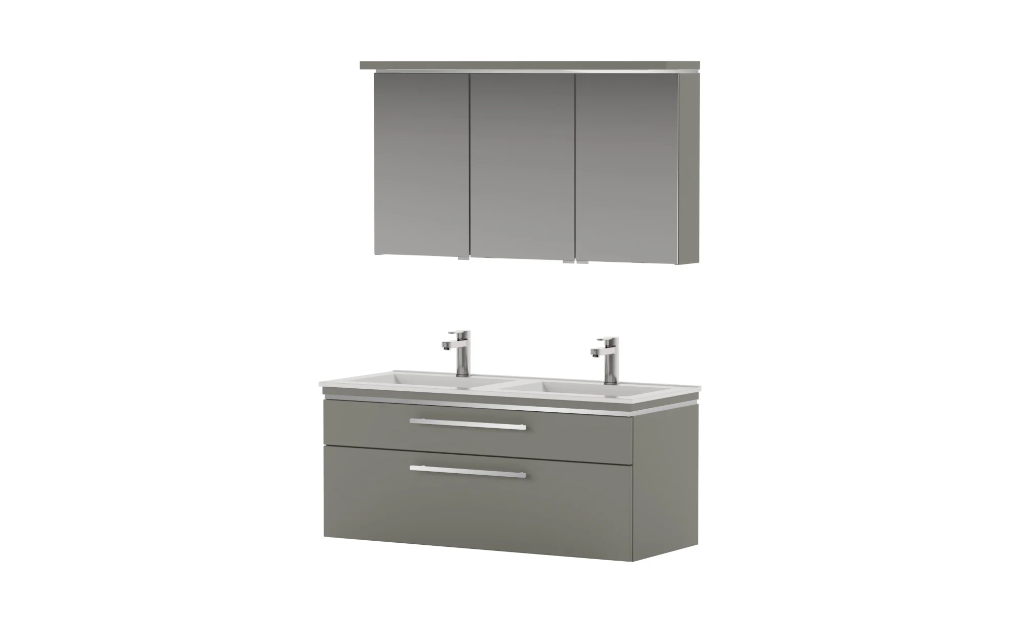 Puris Cool Line Badmöbelset mit Doppelwaschtisch 120 cm - mit Spiegelschrank Serie B - Ansicht 7