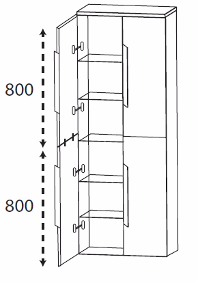Puris Rounds Hochschrank 60 cm HNA036A71 - Ansicht 2