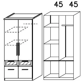 0R02 Breite 91 cm - 2-türig