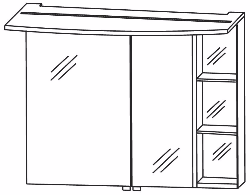 Puris Crescendo 2D Spiegelschrank 90 cm S2A439R76 - Ansicht 4