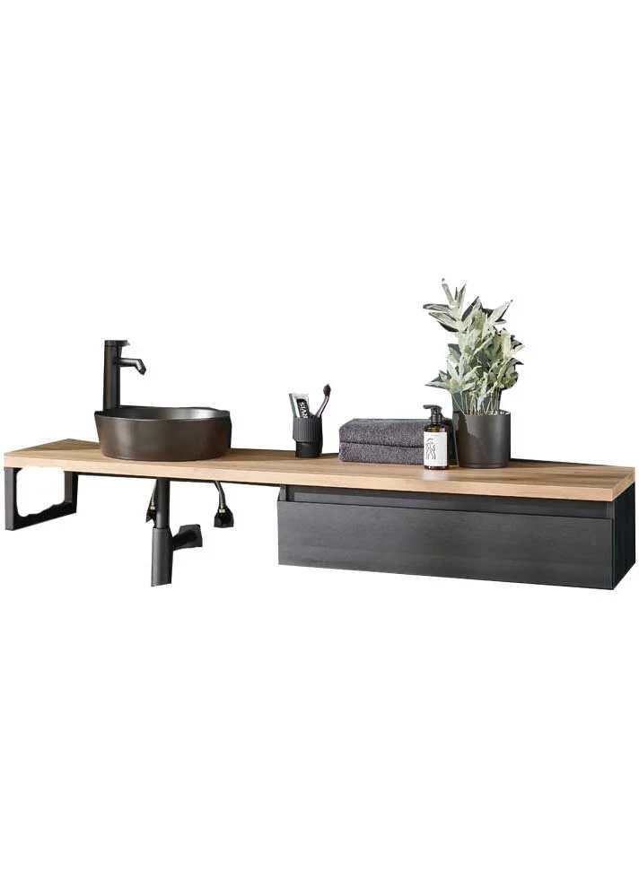 Puris Vialli Badmöbel Set 160 cm breit - Becken links - Ansicht 2