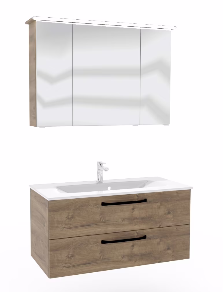 Pelipal TrenTino Badmöbel Set 107 cm breit - Spiegelschrank wählbar - Ansicht 4