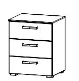 Nachttisch mit 3 Schubkästen / Breite 50 cm / Höhe 61 cm / Tiefe 42 cm