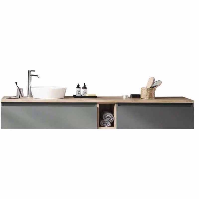 Puris Vialli Waschtisch mit Unterschrank 200 cm breit - Becken links