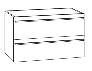 WMKAA8SL - Unterschrank mit 2 Auszügen, Siphonausschnit links - Maße: 80x47,8x44,5 cm