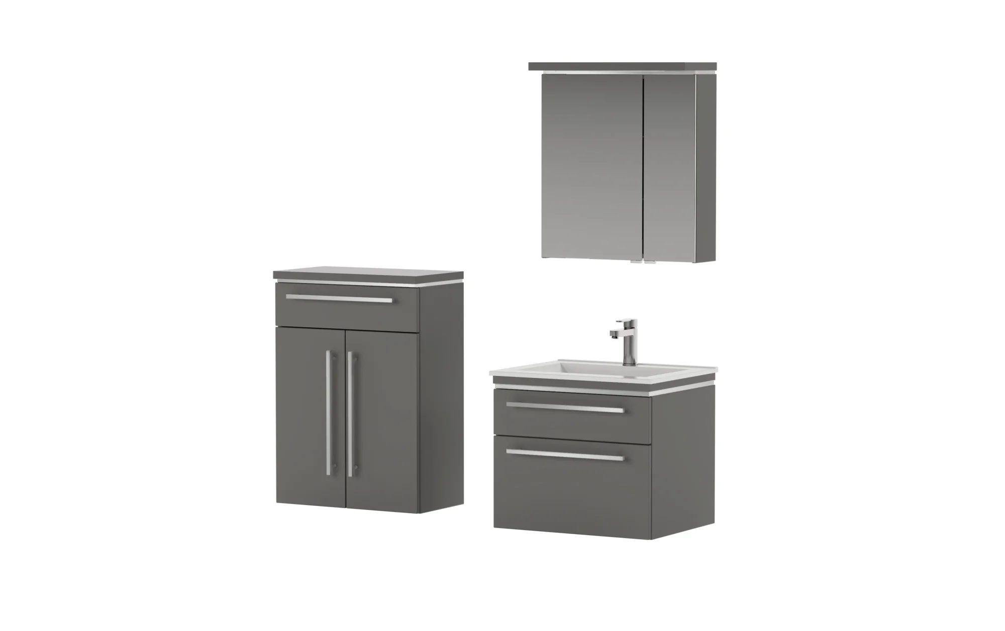 Puris Cool Line Badmöbelset 60 cm - mit Spiegelschrank Serie B - Ansicht 4