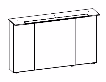 SEKF00712 Spiegelschrank inkl. LED Beleuchtung im Kranz - Maße: 71x120x17 cm