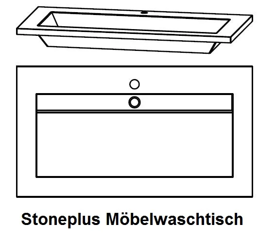 Puris Star Line Badmöbel Set 90 cm - Mineralgusswaschtisch - Ansicht 8