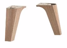2x 980.000583 Fuß-Set / 2 Stück Holzoptik - Höhe 12 cm