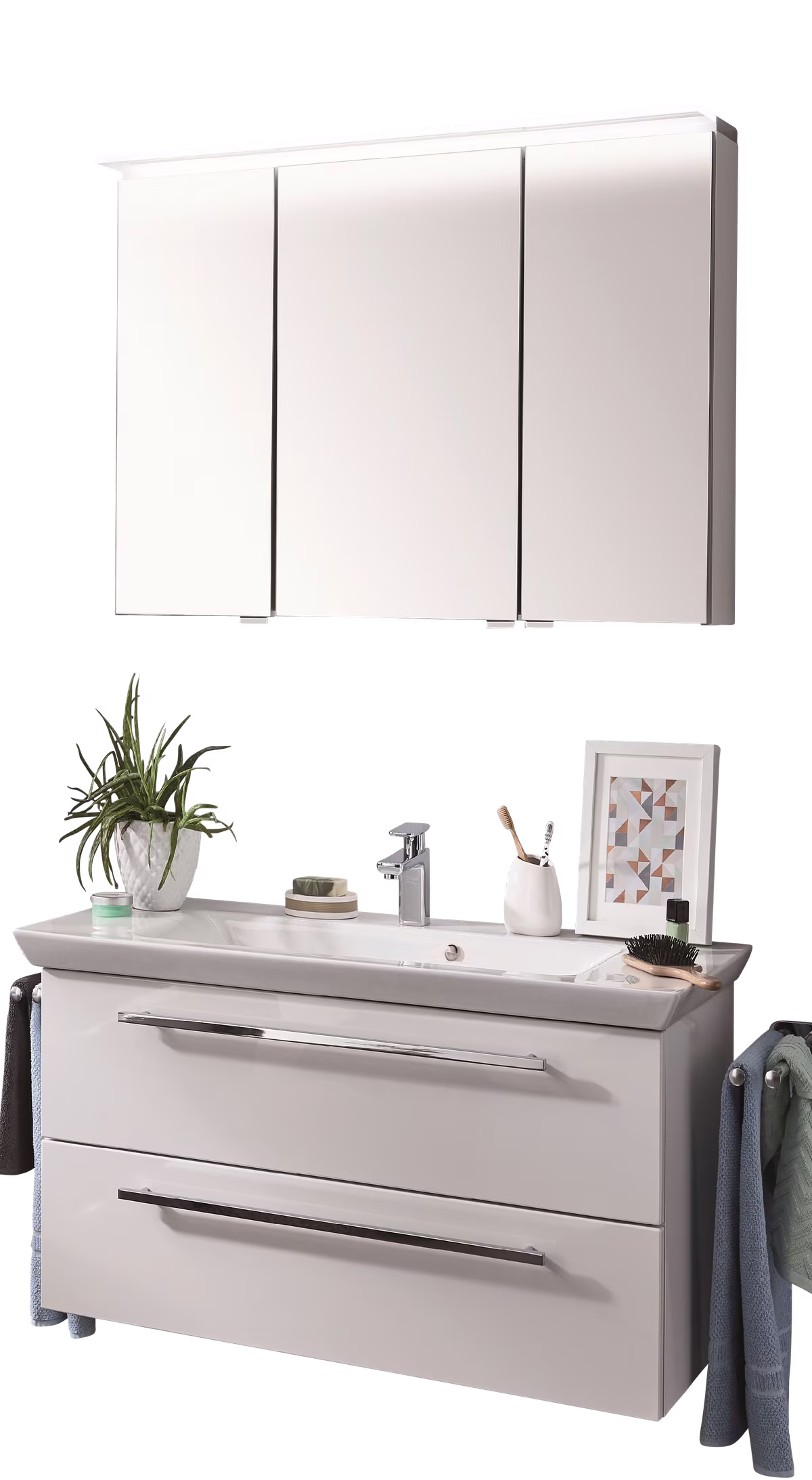 Puris Kao Line Badmöbel Set 86 cm breit, mit Spiegelschrank - Ansicht 9